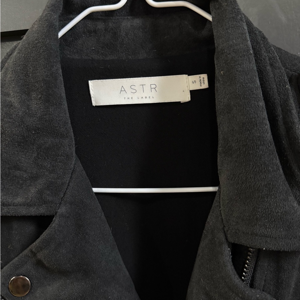 Astr the Label Women’s Moto Jacket Black Faux Suede Small Biker Jacket - Picture 2 of 12